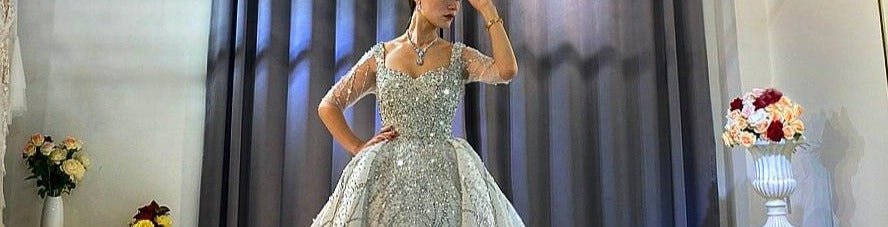 Off White Silver Beading Wedding Dress - Mscooco.co.uk