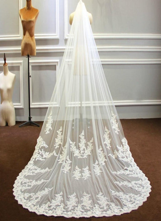 One layer Lace Veil With Comb 3M width and 3M long - Mscooco.co.uk