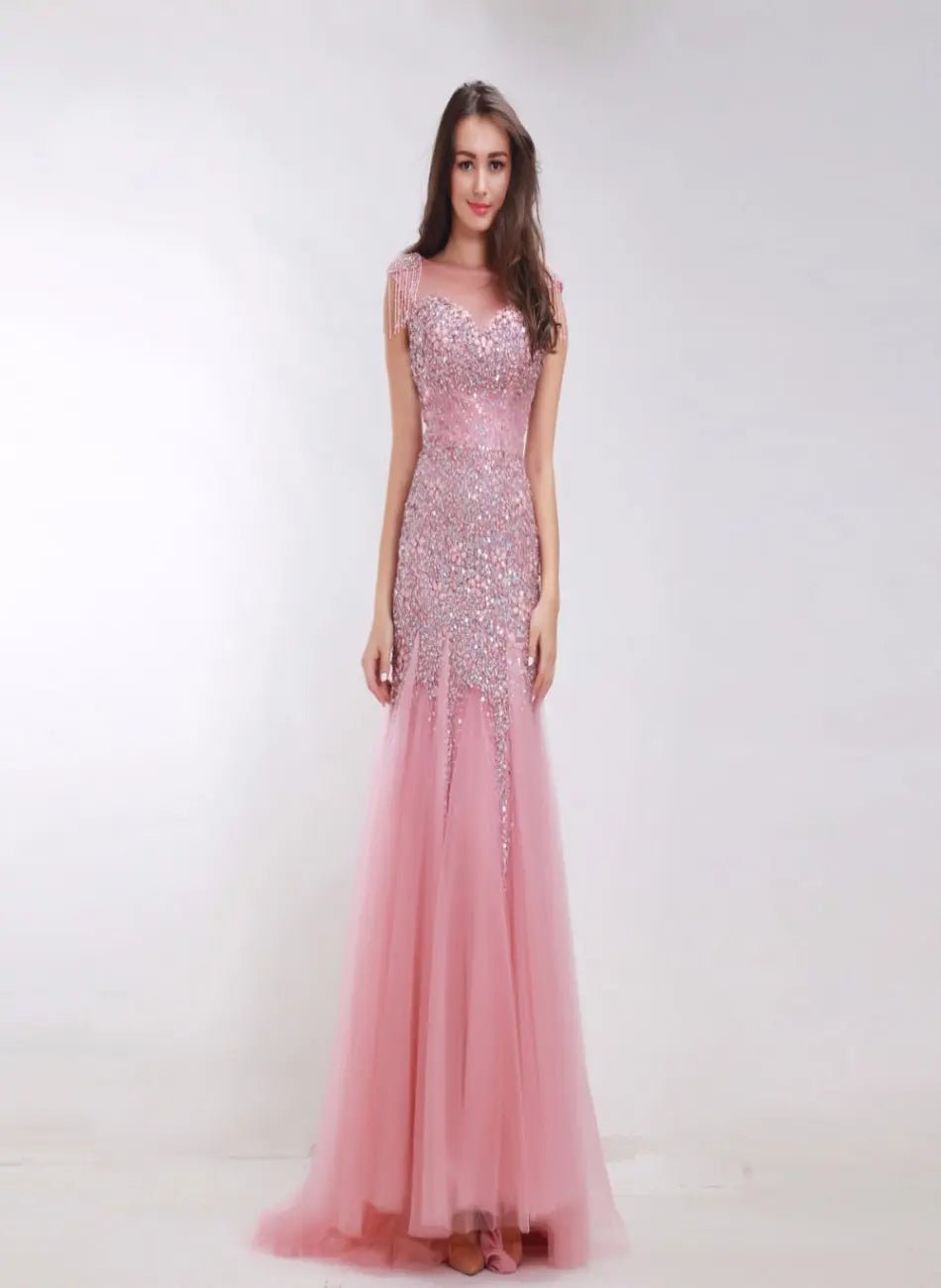 Promise Mermaid Crystal Beading Prom Dress - Mscooco.co.uk