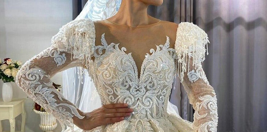 Puffy Sleeves Princess Wedding Dress - Mscooco.co.uk