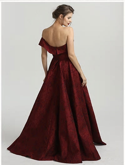 One Shoulder Vintage Evening Dress Mscooco.co.uk