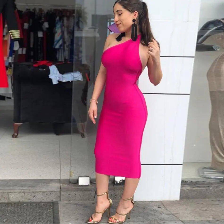 Rose Elegant Bodycon Backless Dress - Mscooco.co.uk