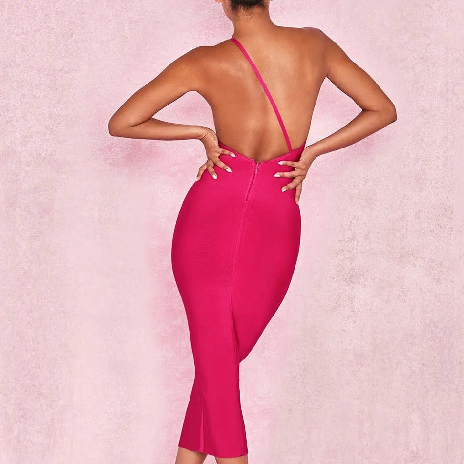 Rose Elegant Bodycon Backless Dress - Mscooco.co.uk