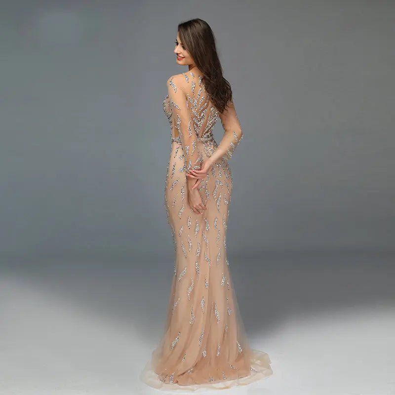 SAFA - Beaded Gown in Gold - Mscooco.co.uk