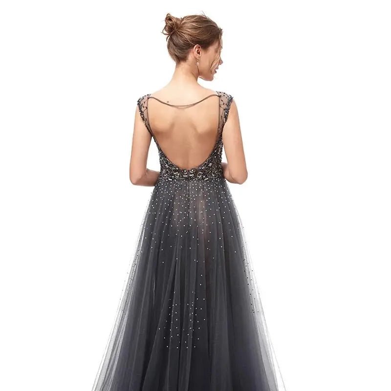 SARA - Elegant Beaded Embellished Gown - Mscooco.co.uk