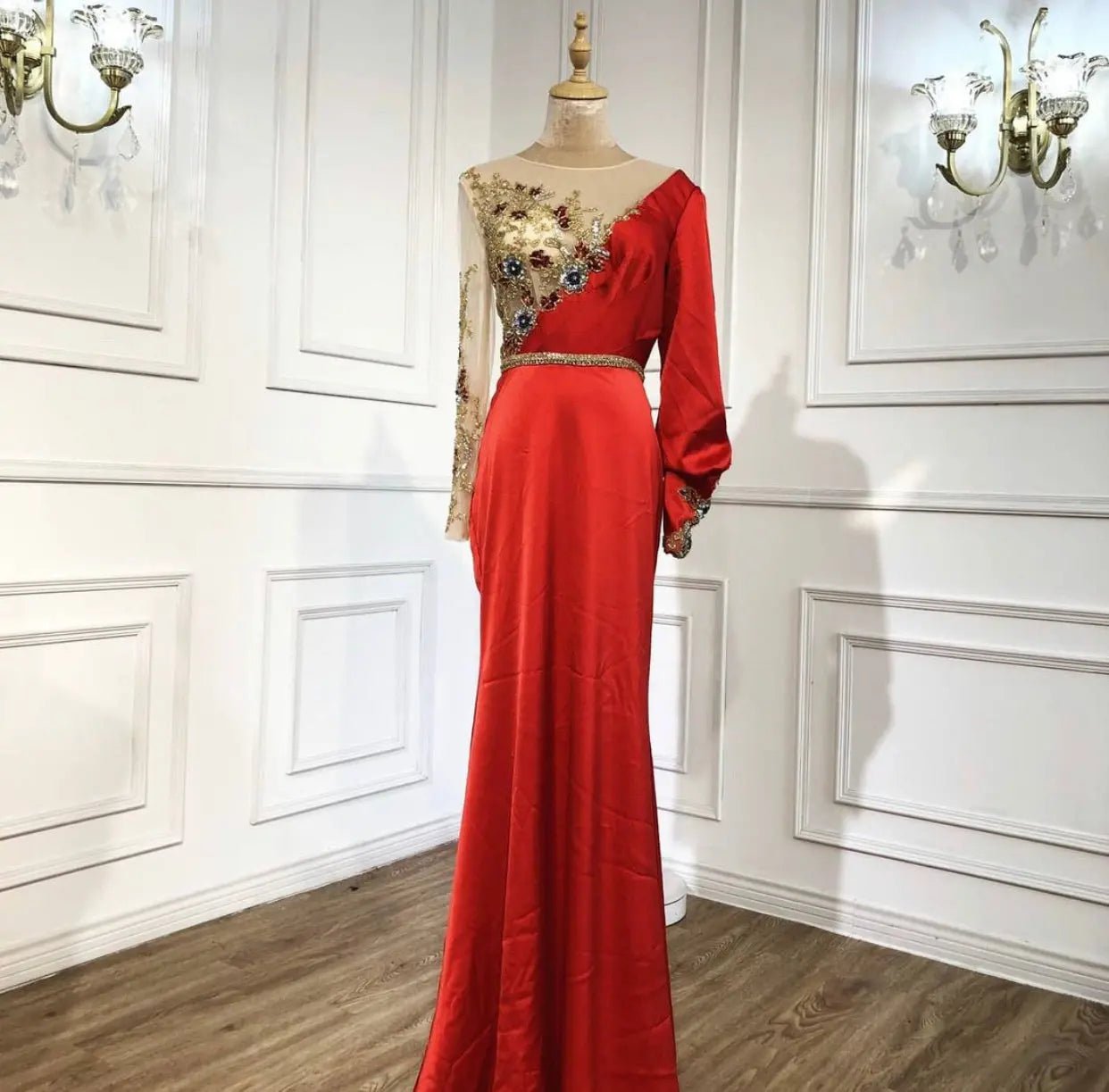 Sofiaa Mermaid Beading Flowers Formal Dress - Mscooco.co.uk
