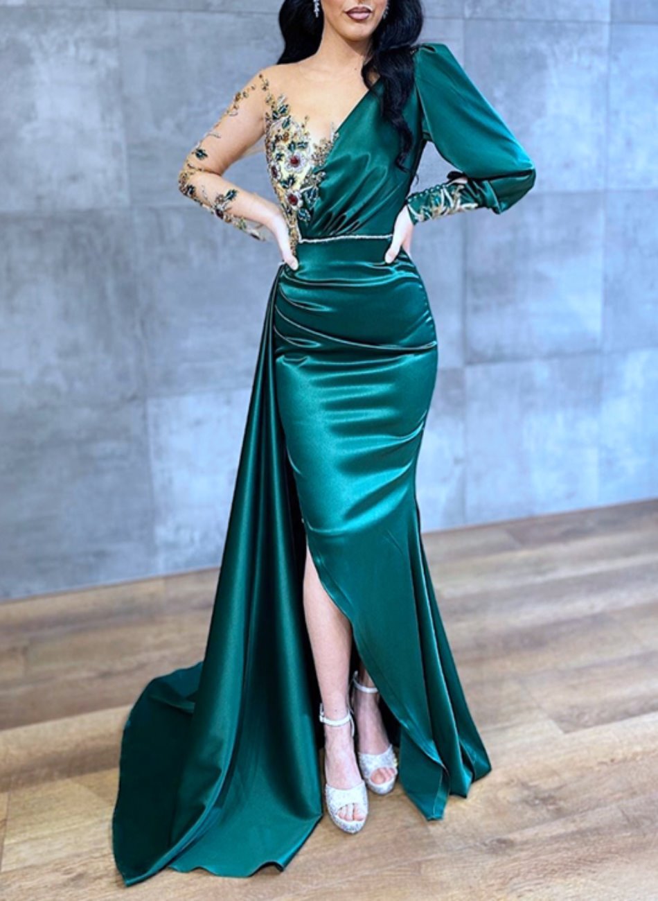 Sofiaa Mermaid Beading Flowers Formal Dress - Mscooco.co.uk