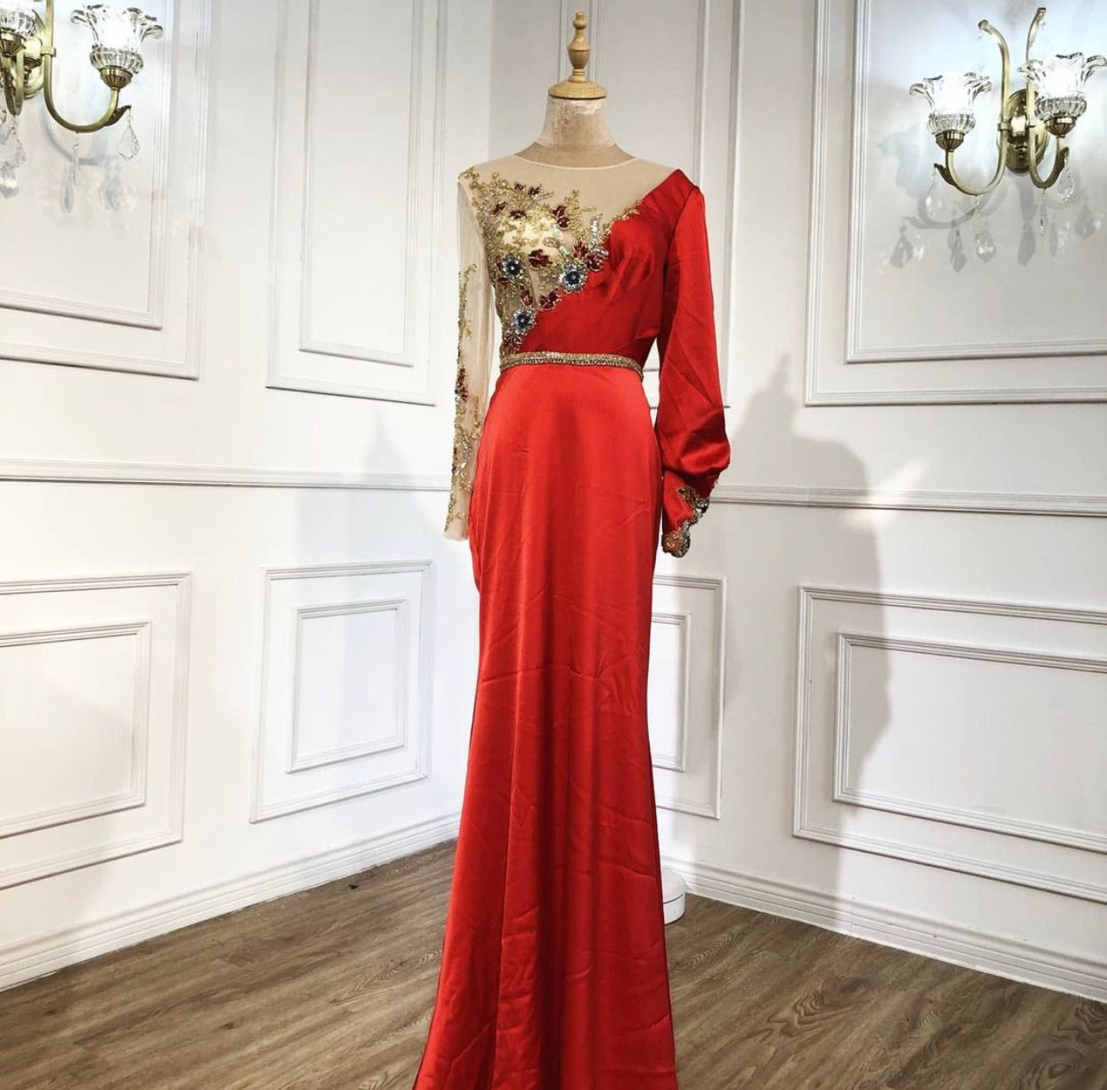 Sofiaa Mermaid Beading Flowers Formal Dress - Mscooco.co.uk